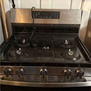 Premium Stainless Steel Gas Stove with Black Trim